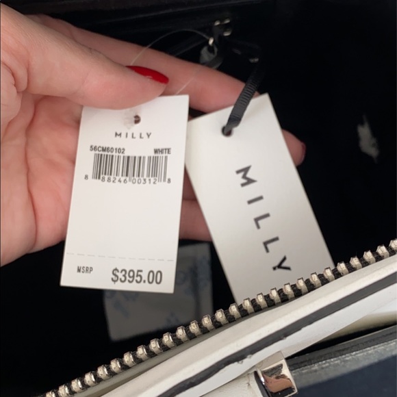 NWT MILLY Colby Metallic Leather Tote - Picture 5 of 5